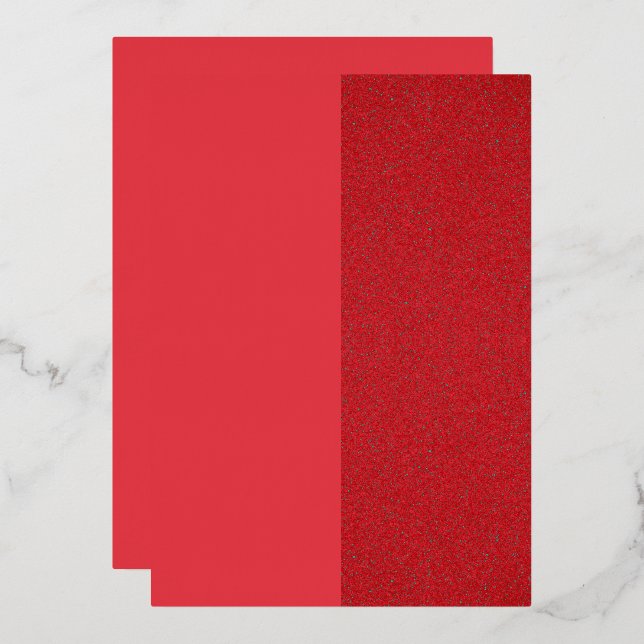 En Aluminium Invitation Moderne avec Feuille Rouge – Design Min (Recto/Verso)