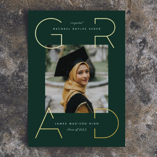 En Aluminium Invitation Moderne Grad Foil