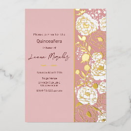 En Aluminium Invitation Pink Quinceañera Foil