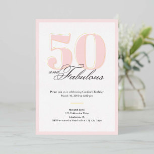 En Aluminium Invitation pour 50 ans et fabuleux
