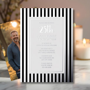 En Aluminium Invitation pour les 25 ans de mariage - Rayures ar