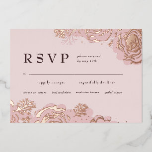 En Aluminium Invitation rose Gold Blooms Foil