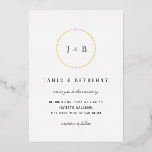 En Aluminium Invitation simple Art Déco Wreath Foil