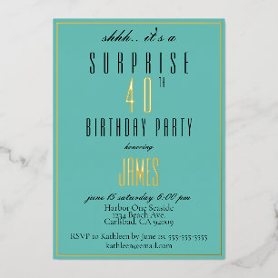 En Aluminium Invitation Simple Moderne Élégante Vert Bleu Clair