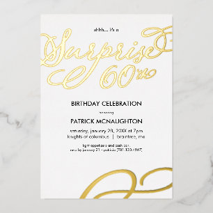 En Aluminium Invitation surprise 60 ans Anniversaire Feuille d'