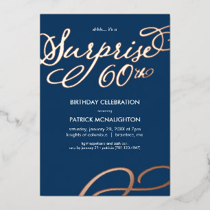 En Aluminium Invitation surprise 60 ans anniversaire feuille d'