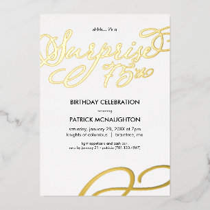 En Aluminium Invitation surprise pour 75e anniversaire avec feu