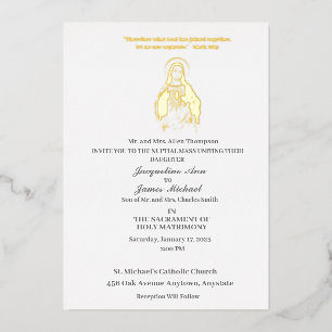 En Aluminium Jésus Sacré Coeur Catholique Foil Invitation