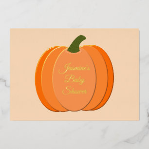 En Aluminium Jolie Citrouille Orange Invitation Bébé Shower Gen