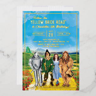 En Aluminium Le magicien de Oz Anniversaire Invitation