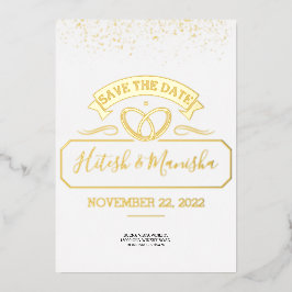 En Aluminium Logo emblème romantique or mariage Foil Invitation