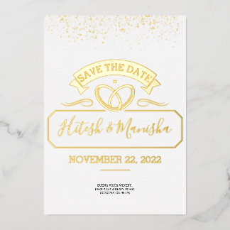 En Aluminium Logo emblème romantique or mariage Foil Invitation