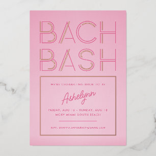 En Aluminium Luminosité rétro Bachelorette Foil Invitation