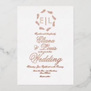 En Aluminium Mariage de couronne tropicale Pressé Invitation de