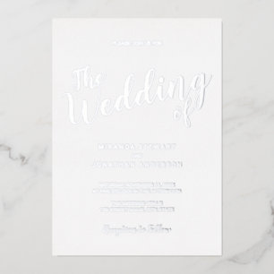 En Aluminium Mariage de script moderne Invitation à huile d'arg