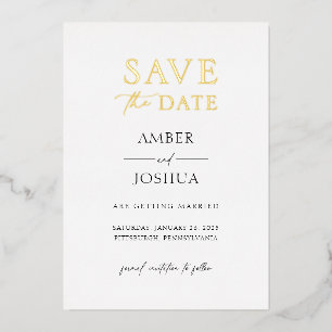 En Aluminium Mariage Enregistrer la date Foil Invitation