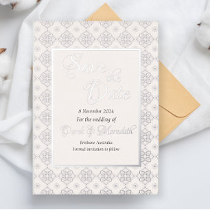 En Aluminium Mariage Enregistrer la date Invitation avec feuill
