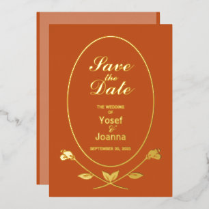 En Aluminium Mariage Foil Enregistrer la date Invitation