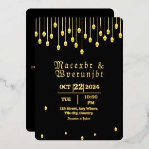 En Aluminium Mariage Luxe Invitation Gold Foil Modèle