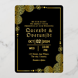 En Aluminium Modèle Gold Foil Invitation de luxe