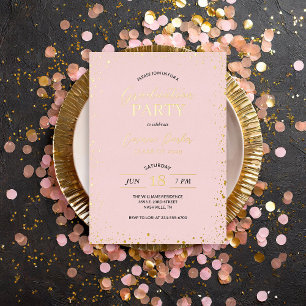 En Aluminium Moderne Glitz Graduation Party Foil Invitation