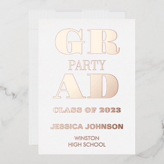 EN ALUMINIUM MODERNE GRAD PARTY FOIL INVITATION (Enveloppe)