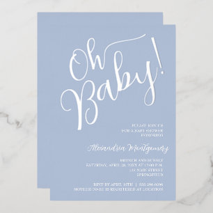 En Aluminium Mon bébé ! Boy Baby shower Blue Invitation