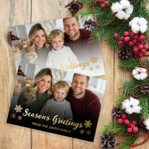 En Aluminium Noël photo miniature moderne Foil Invitation