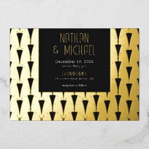 En Aluminium Nouvel Art Déco Invitation Argenté sous Feuille