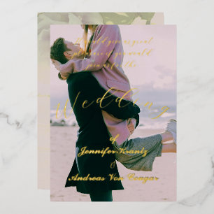 En Aluminium Peony Floral Photo Mariage Foil Invitation