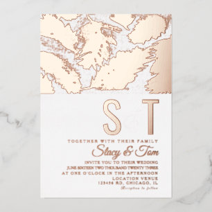 En Aluminium Plumes Ampersand Mariage Pressing Foil Invitation
