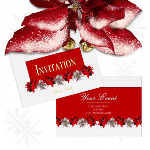 En Aluminium Poinsettias Rouges et Blancs Invitation Foil