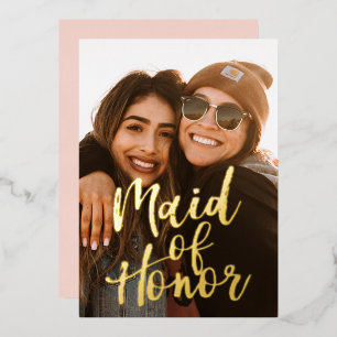 En Aluminium Serez-Vous Ma Fille D'Honneur Foil Invitation ?