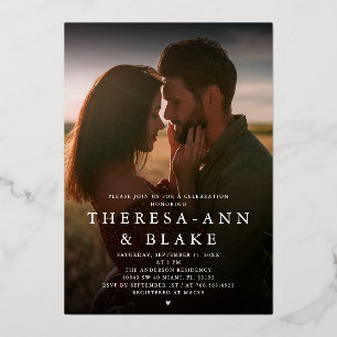 En Aluminium Simple moderne Elegant Couple's Shower Invitation