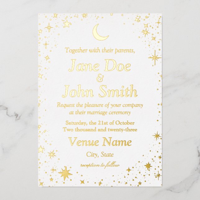 En Aluminium simplified celestial invitation black tie (Recto)