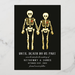 En Aluminium Skeletons romantiques Foil Invitation