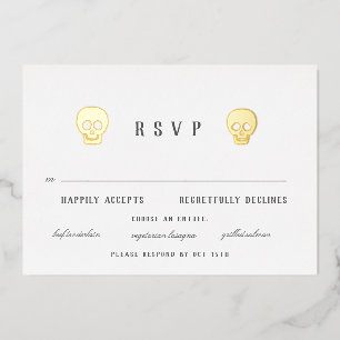 En Aluminium Skeletons romantiques Foil Invitation