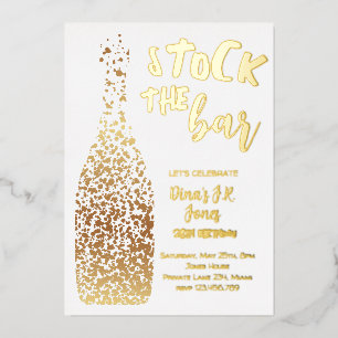 En Aluminium Stock du bar vin d'anniversaire adulte invitation