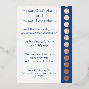 En Aluminium Tabletop Chic dans Blue Foil Invitation