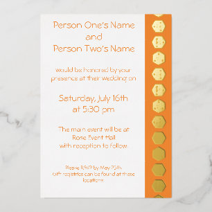 En Aluminium Tabletop Chic dans Orange Foil Invitation