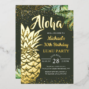En Aluminium Véritable Feuille Tropicale Invitation de Fête de