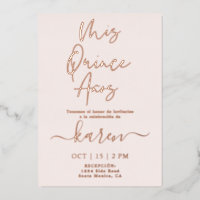 Véritable Rose Gold Foil Quinceañera Invitation Fo