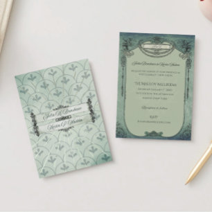 En Aluminium Vintage Gothique Sage Vert Mariage Foil Invitation