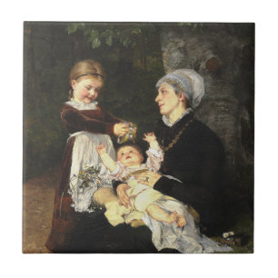 En Ammes Besøg - Bertha Wegmann Fine Art Fliese