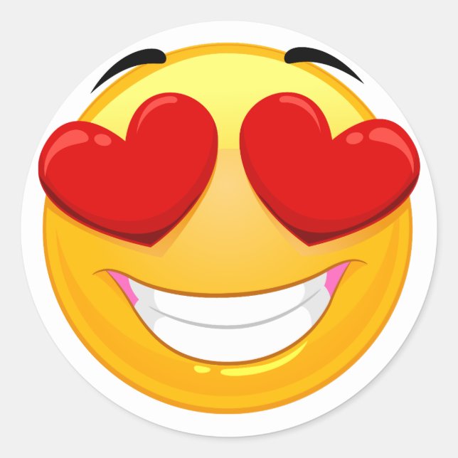 En amour Émoji Classic Sticker (Devant)