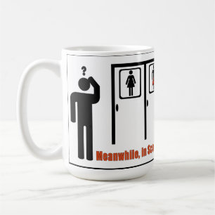 En attendant dans la tasse drôle de plaisanterie