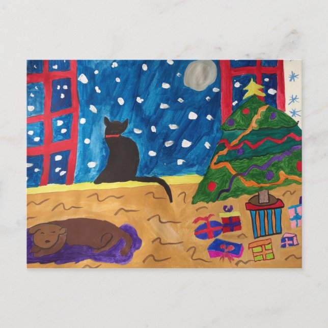 En Attente De La Carte Postale Noël (Devant)