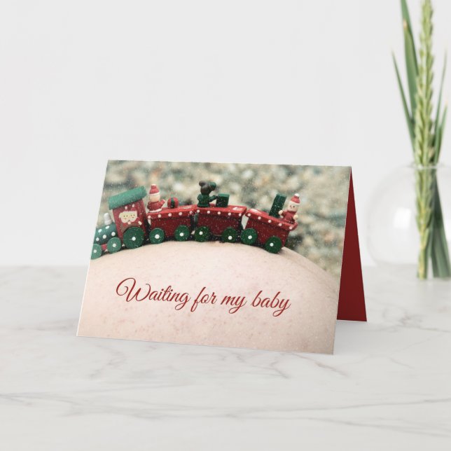 En Attente De Ma Carte De Noël De Maternité Bébée (Devant)