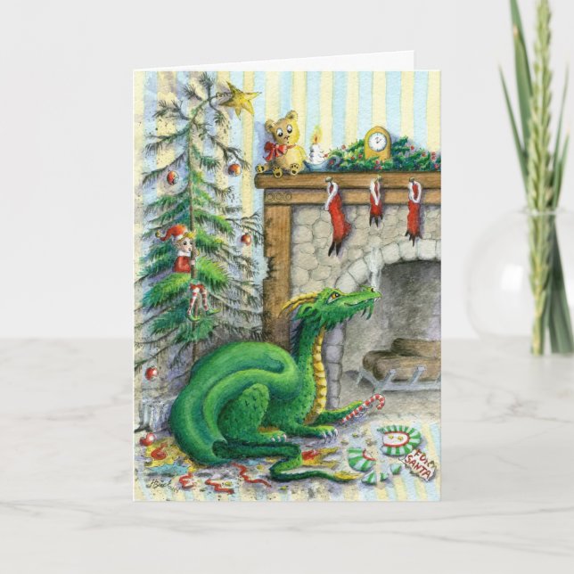 En attente de Père Noël- Carte de voeux (Devant)