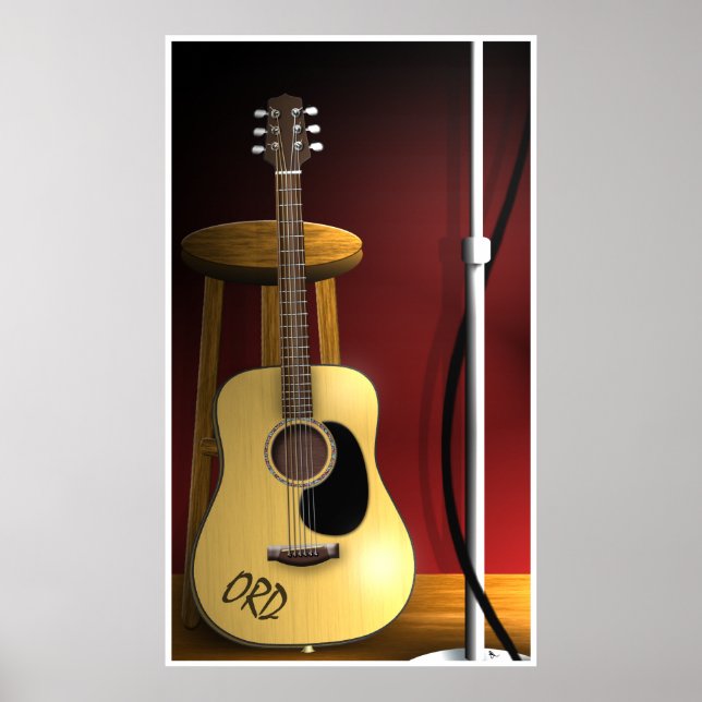 En attente Encore Acoustic Guitar Poster (Devant)